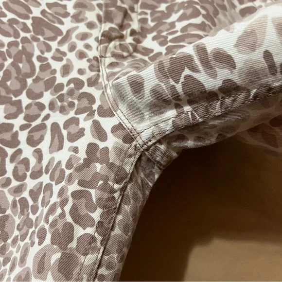 MotherThe Major Zip Ankle Spot On Jeans Wide Leg High Rise Leopard Size 29